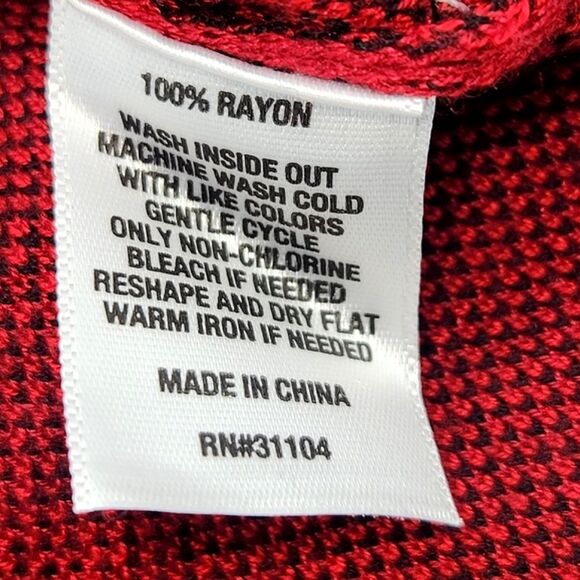 New Directions Drop Shoulder Tunic Sweater Women Size Medium Buffalo Plaid Rayon - Picture 5 of 6